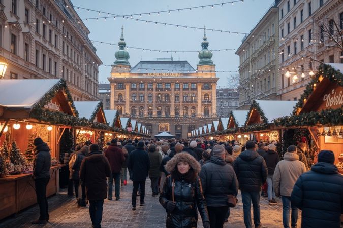 שוק חג המולד בכיכר ווראשמרטי בודפשט