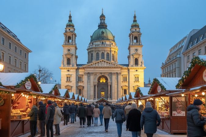 שוק כריסמס בבזיליקה סנט סטפן בודפשט